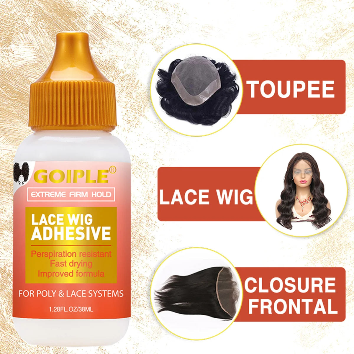 Goiple Lace Wig Adhesive – Waterproof Invisible Hold Glue Wig Bonding Adhesive SPOT