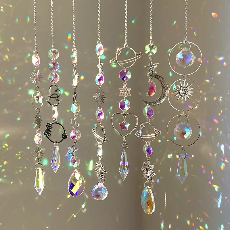 Crystal Suncatcher Wind Chime – Rainbow Prism Pendant Decor Crystal Suncatcher SPOT