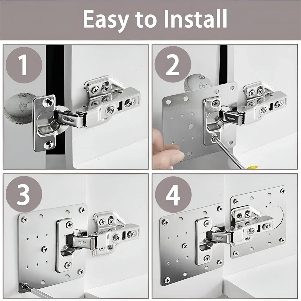 Stainless Steel Hinge Repair Plates – Cabinet & Drawer Fix Kit Hinge Repair Plate SPOT