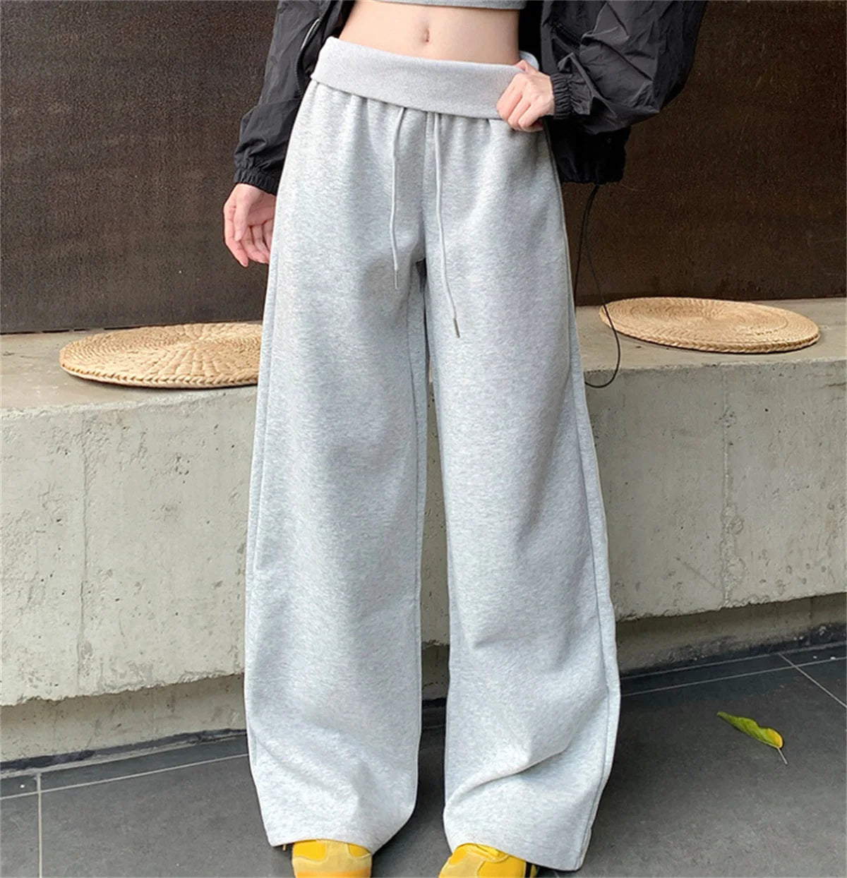 Women's High Waist Wide Leg Drawstring Pants | Casual Trousers Wide Leg Trousers SPOT