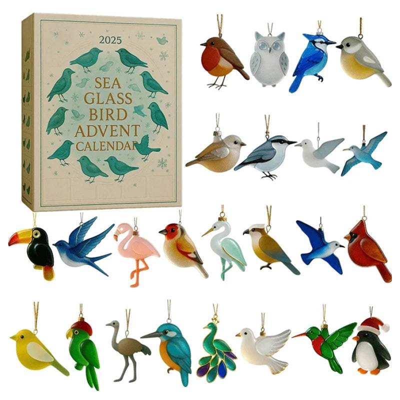 Sea Glass Bird Advent Calendar 2025 – 24-Day Coastal Christmas Advent Calendar SPOT M