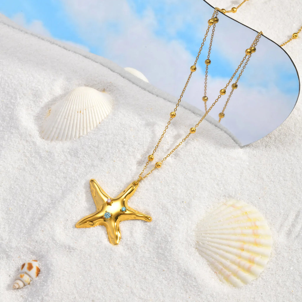 Ocean Starfish Necklace – Waterproof 316L Stainless Steel Pendant Necklace SPOT