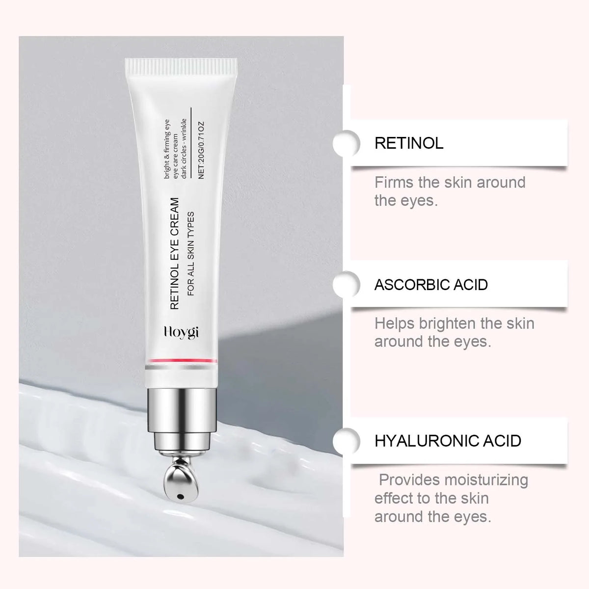 Hoygi Retinol & Bee Venom Firming Eye Cream | Peptide Series Eye Cream SPOT