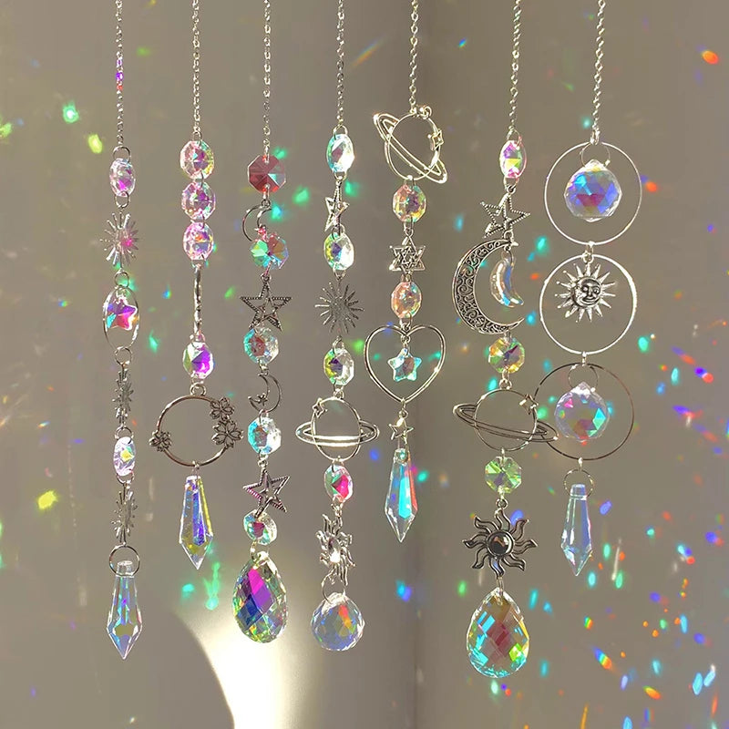 Crystal Suncatcher Wind Chime – Rainbow Prism Pendant Decor Crystal Suncatcher SPOT