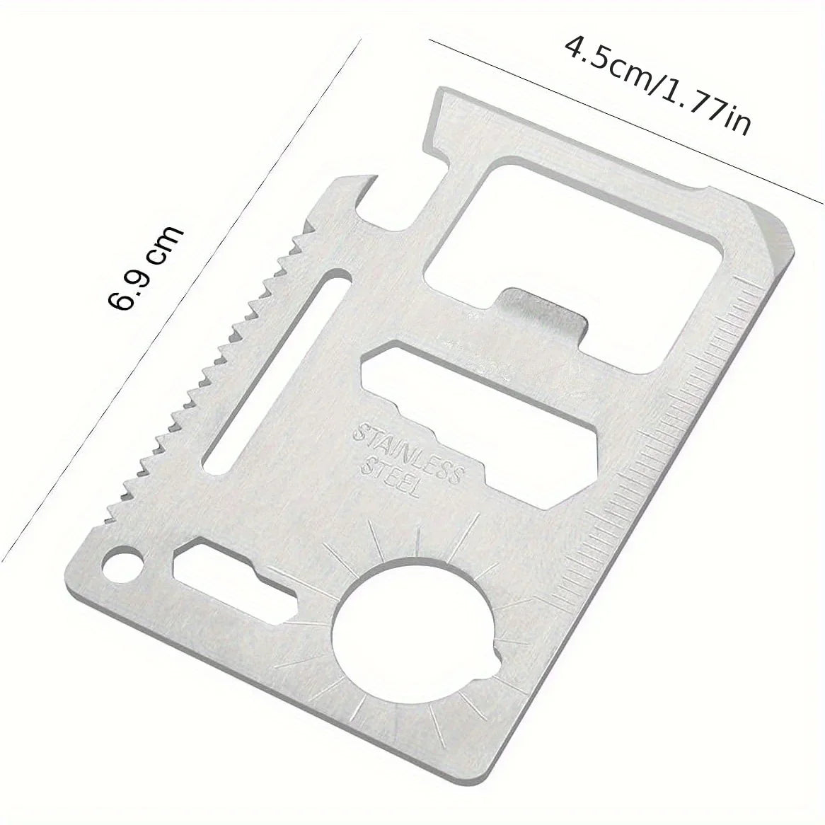 11-in-1 Credit Card Multi-Tool – Stainless Steel Wallet Tool Credit Card Multi-Tool SPOT
