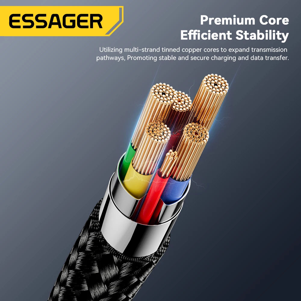 Essager 3A USB-A to USB-C Fast Charging Braided Cable USB Charging Cable SPOT