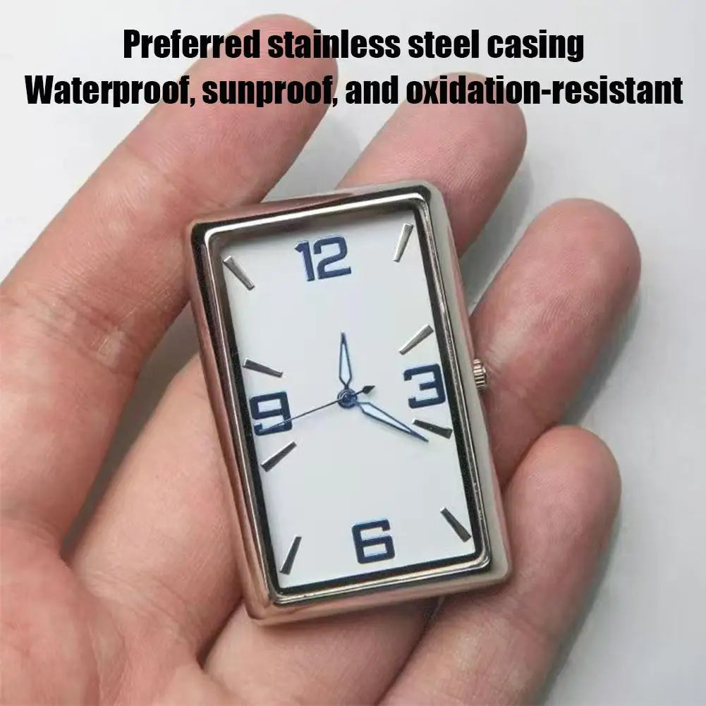 Metal Square Mini Car Dashboard Clock – Stick-On Luminous Quartz Car Dashboard Clock SPOT