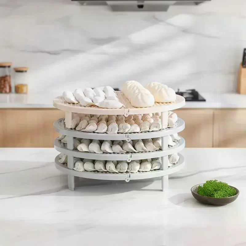 Foldable Non-Stick Dumpling Tray – Stackable Food Prep Organizer Food Prep Tray SPOT