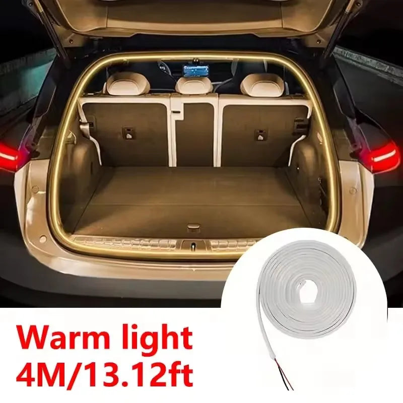 Car Trunk LED Light Strip – Auto-Sensing Ambient Light, 5M Car LED Light Strip SPOT 4M Warm light