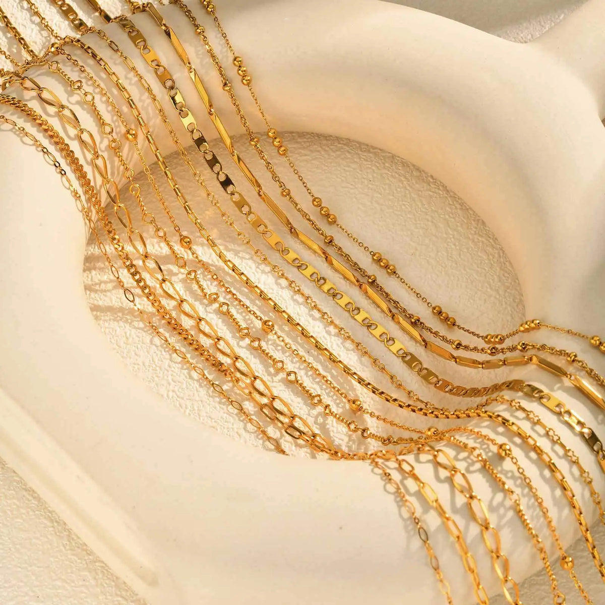 18K Gold Plated Stainless Steel Chain Necklace – Minimalist Women Chain Necklace SPOT