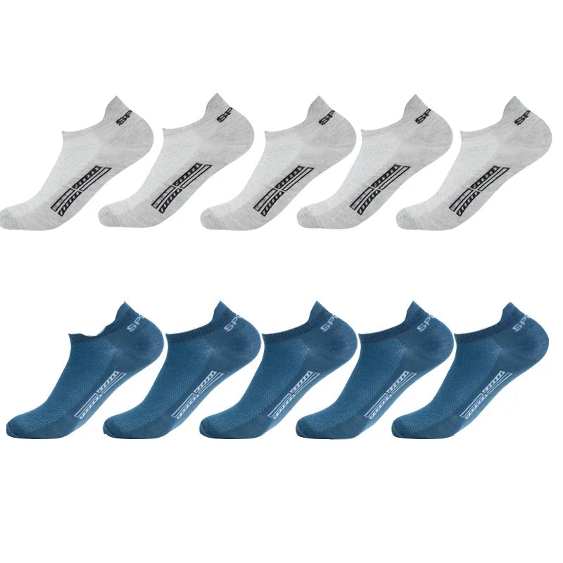 10-Pack Men's Breathable Mesh Ankle Socks – Low Cut Athletic Men's Ankle Socks SPOT style 13 One Size