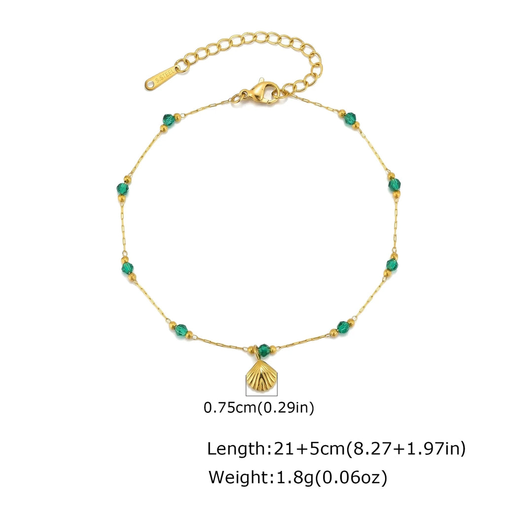 Colorful CZ Anklet for Women – Waterproof Stainless Steel CZ Anklet SPOT JC-264G