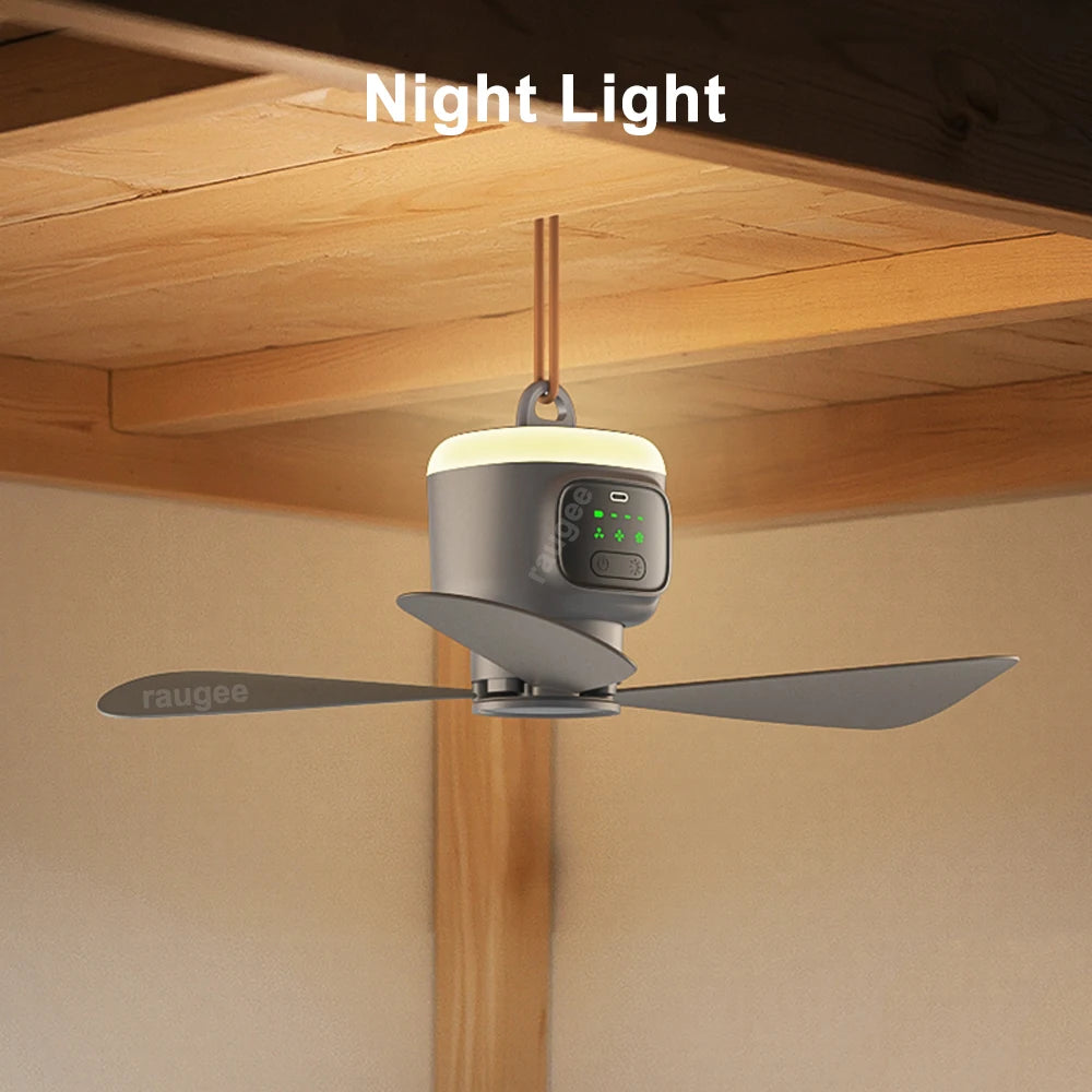 12000mAh Portable Ceiling Fan with LED Light & Remote Portable Ceiling Fan SPOT