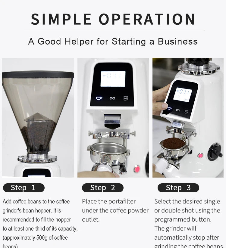64mm Flat Burr Commercial Coffee Grinder | Espresso Electric Burr Coffee Grinder SPOT