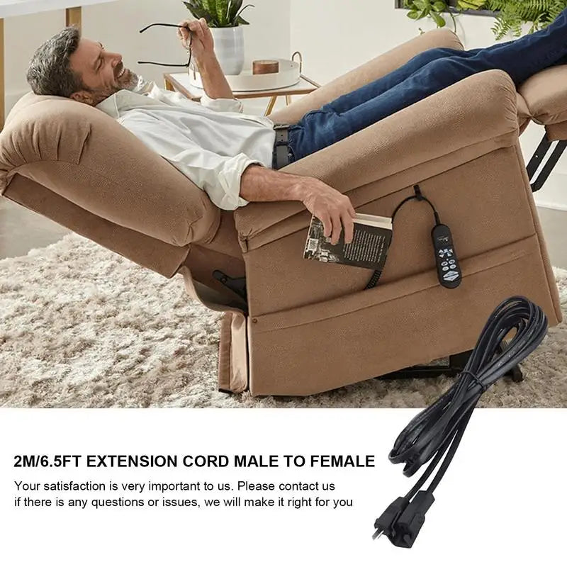 6.5ft Power Extension Cord for Electric Recliner & Lift Chair Power Extension Cord SPOT