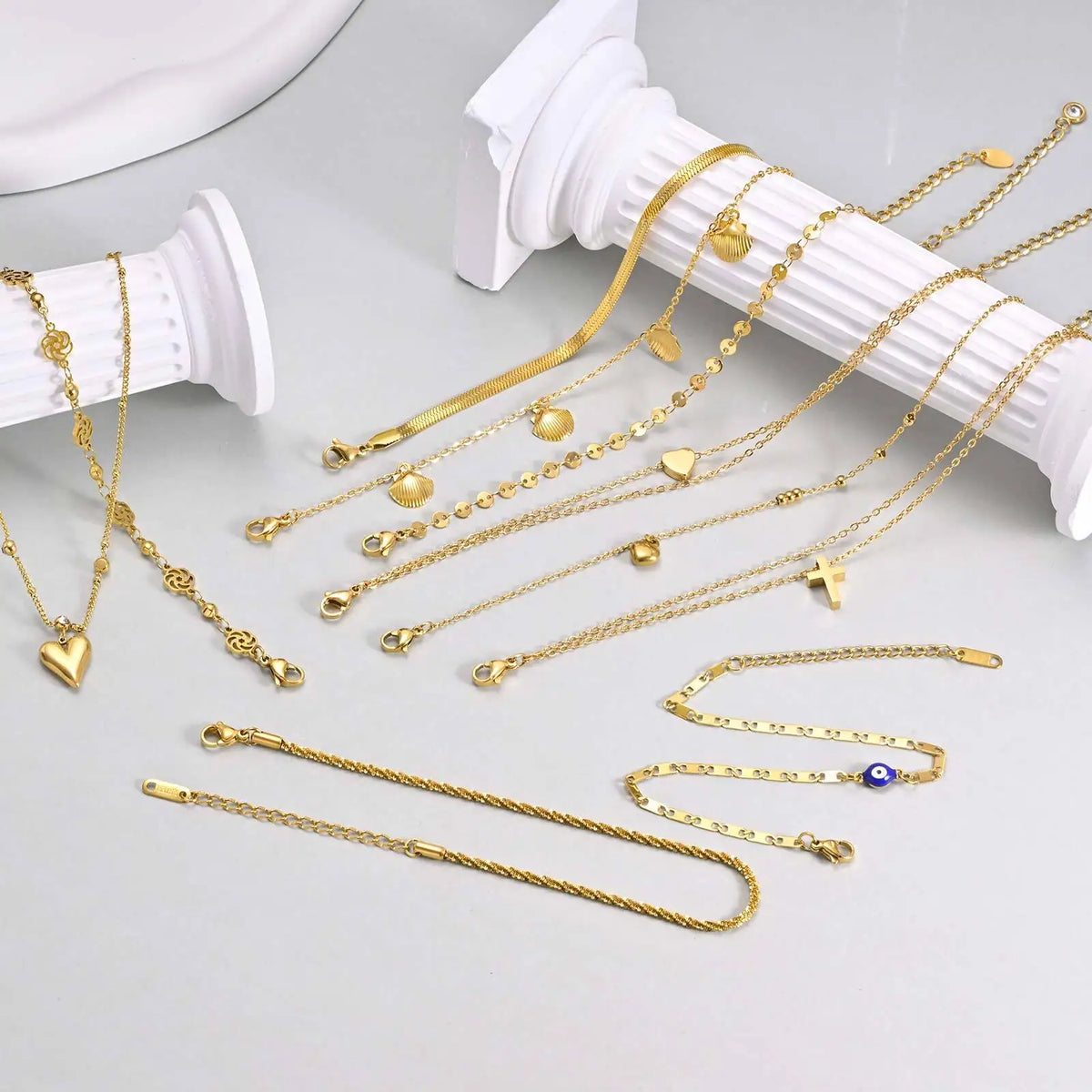 Gold Layered Charm Anklet for Women – Waterproof Stainless Steel Charm Anklet SPOT