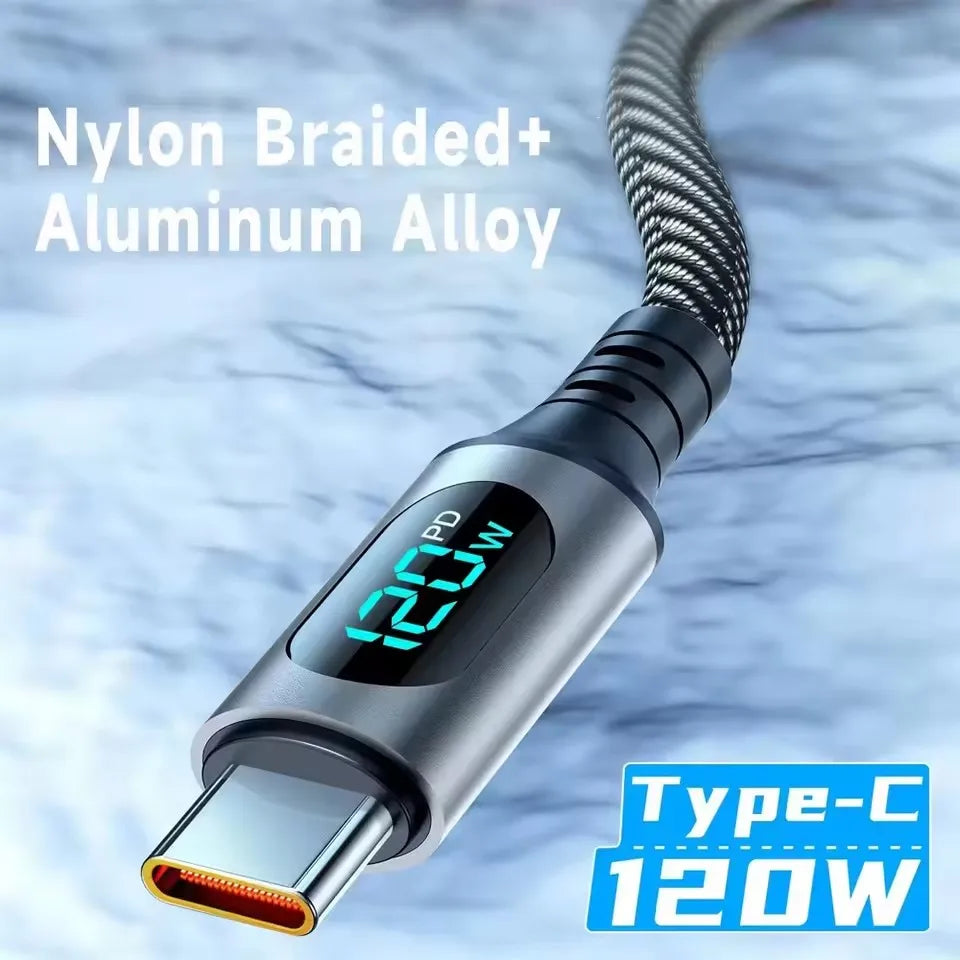 100W USB-C Cable with LED Display | Super Fast Charging USB Charging Cable SPOT