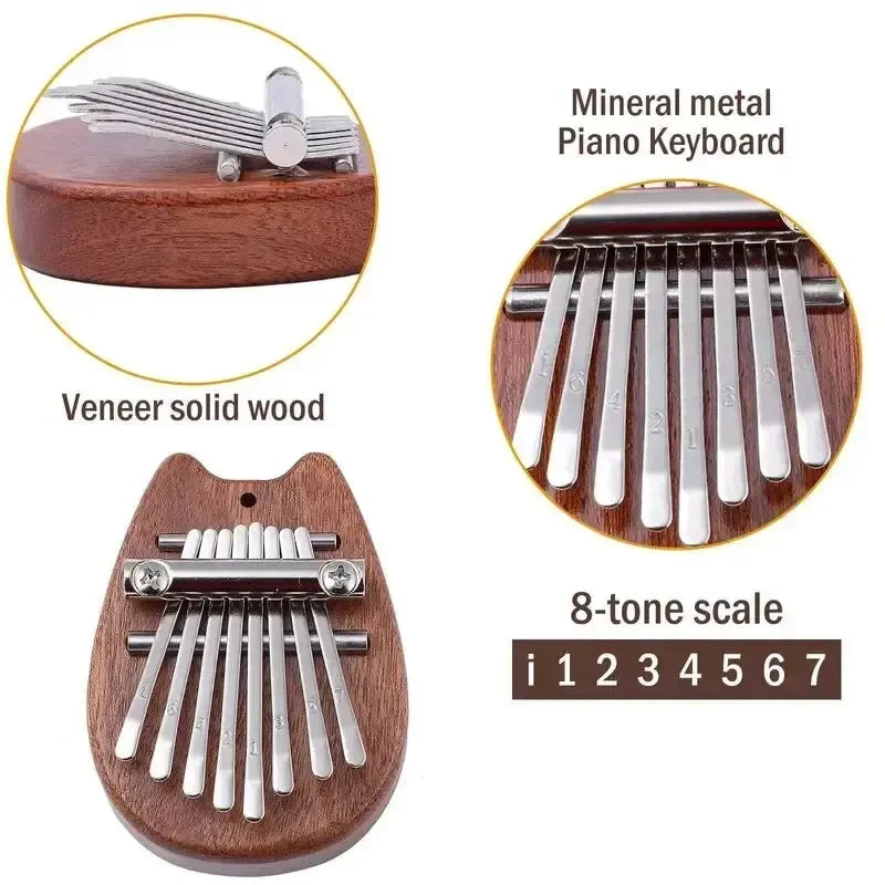 8-Key Mini Wooden Kalimba Thumb Piano – Pendant Gift Thumb Piano SPOT