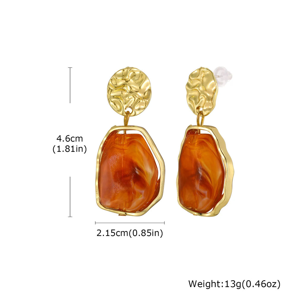 Geometric Resin Dangle Earrings – Bohemian Acrylic Drop Earrings Dangle Drop Earrings SPOT ED-1003G