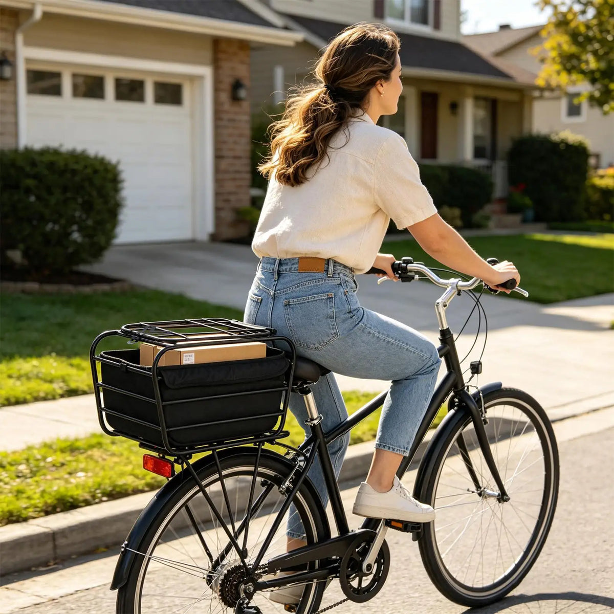 Heavy-Duty Bike Rear Basket – Pet Carrier & Cargo Organizer Bike Rear Basket SPOT
