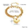 Double Layer Heart Charm Bracelet – Waterproof Stainless Steel Heart Charm Bracelet SPOT BR-901G