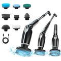 Electric Spin Scrubber Long Handle & 8 Brush Heads | DUTRIEUX Electric Spin Scrubber SPOT Black White