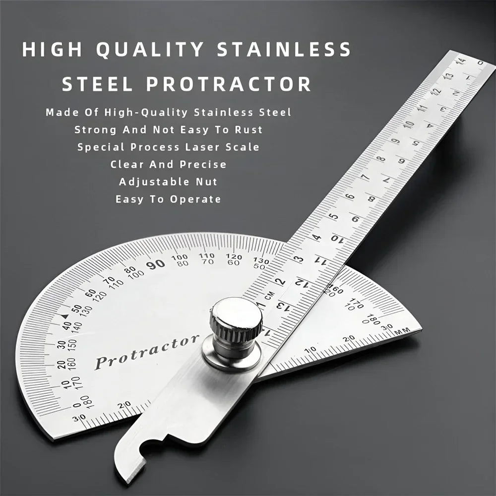 14cm Stainless Steel Carpenter Angle Finder Protractor 180° Angle Finder Protractor SPOT