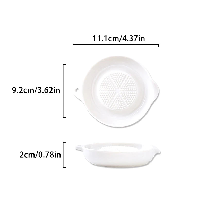 White Ceramic Ginger Grater – Porcelain Garlic & Veggie Grinder Ceramic Kitchen Grater SPOT onesize