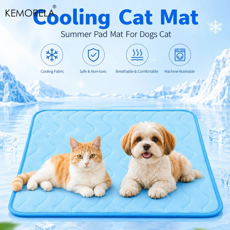 KEMORELA Cooling Pet Mat – Ice Silk Dog & Cat Summer Pad Pet Cooling Mat SPOT