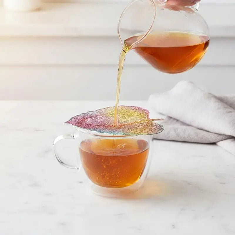 Bodhi Leaf Stainless Steel Tea Strainer – Iridescent Infuser Tea Strainer SPOT