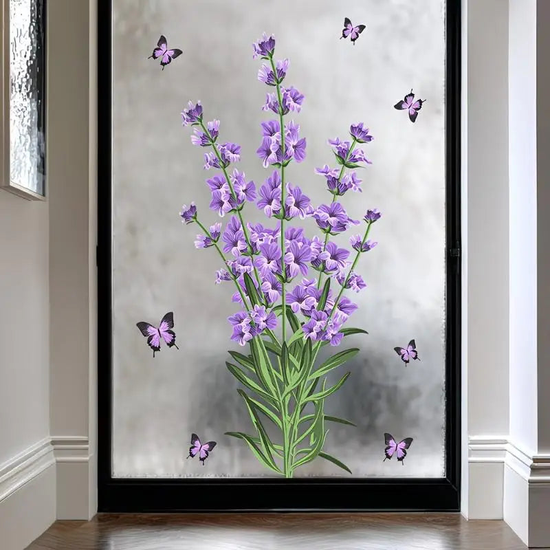 Rose Floral Glass Door Sticker – Removable Waterproof PVC Decal Window Decal Sticker SPOT A2