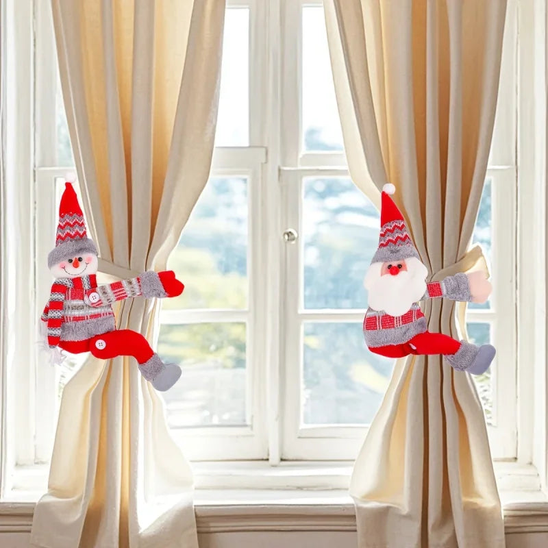 Christmas Curtain Tieback Clips – Santa Snowman Reindeer Curtain Tieback Clip SPOT
