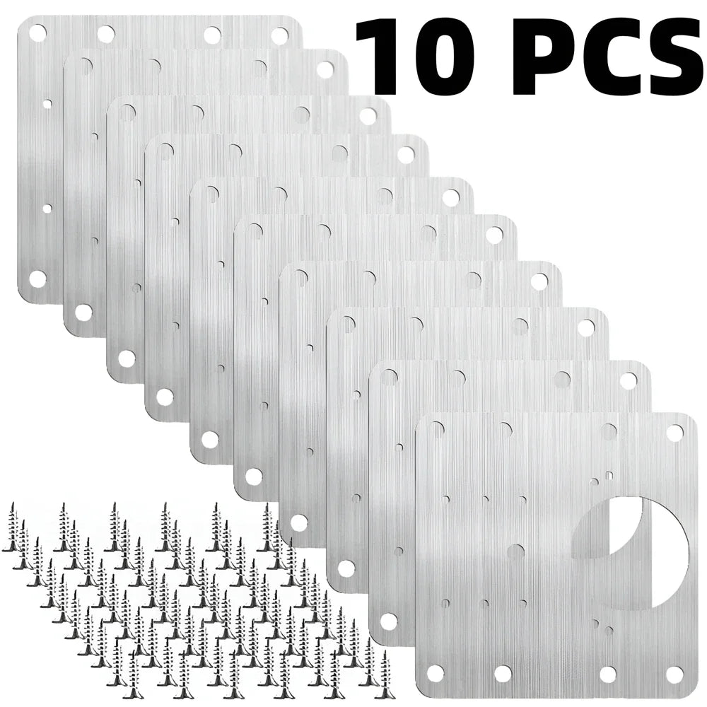 Stainless Steel Hinge Repair Plate Kit – Flat Fixing Brackets Hinge Repair Plate SPOT 10 PCS