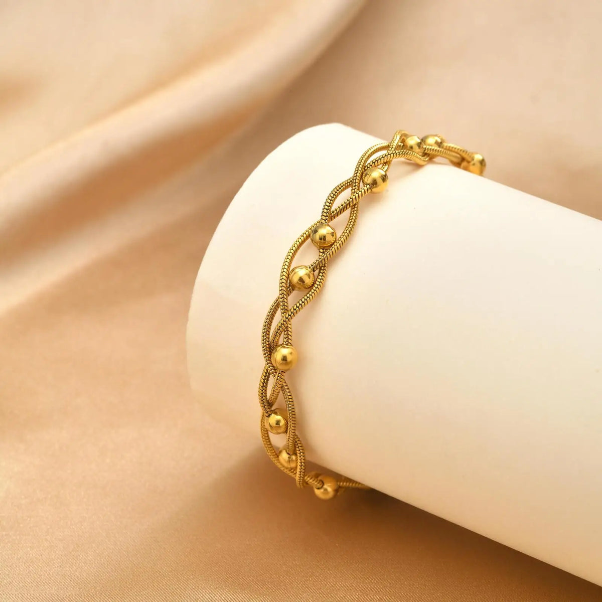 Layered Snake Chain Anklet – Waterproof Gold Stainless Steel Fashion Anklet SPOT