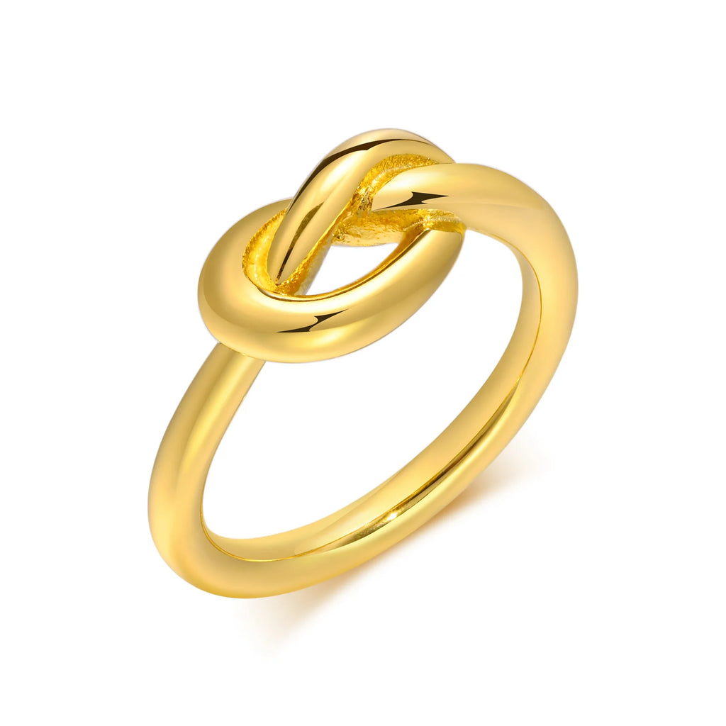 Love Knot Ring – 18K Gold Plated Stainless Steel Stacking Ring Stacking Ring SPOT