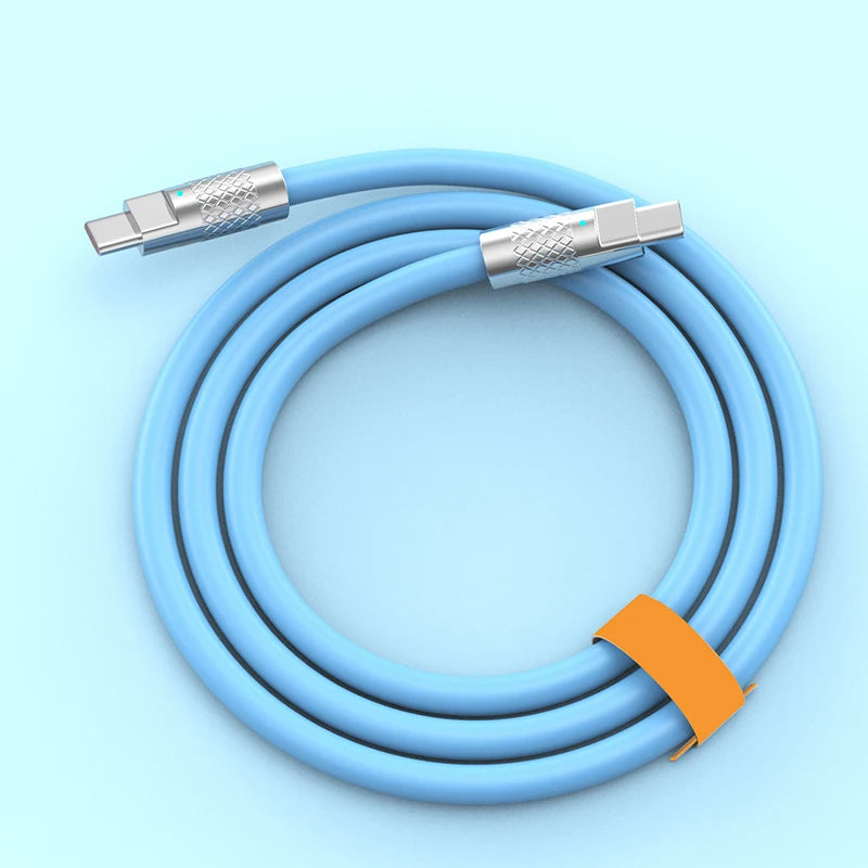 120W USB-C Fast Charging Cable – Liquid Silicone 1M/1.5M/2M USB-C Charging Cable SPOT blue 2m