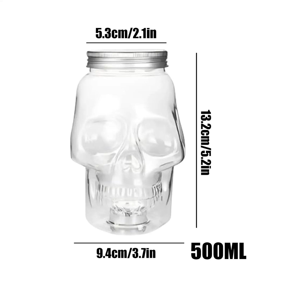 Skull Jars with Lid 500ml & 800ml – Spooky Gothic Storage Novelty Storage Jar SPOT