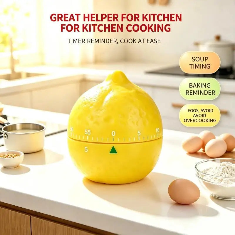 Fruit-Shaped Mechanical Countdown Timer – Battery-Free Kitchen Mechanical Kitchen Timer SPOT