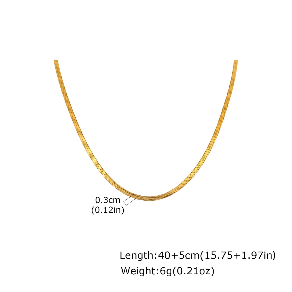 Herringbone Chain Necklace – Waterproof Stainless Steel Women Chain Necklace SPOT NC-551G-40