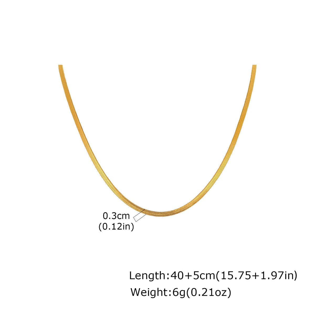 Herringbone Chain Necklace – Waterproof Stainless Steel Women Chain Necklace SPOT NC-551G-40
