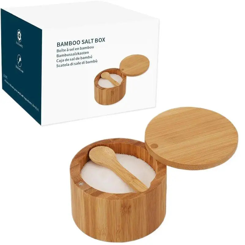Bamboo Spice Jar with Magnetic Lid & Spoon – Food Safe Storage Spice Storage Jar SPOT