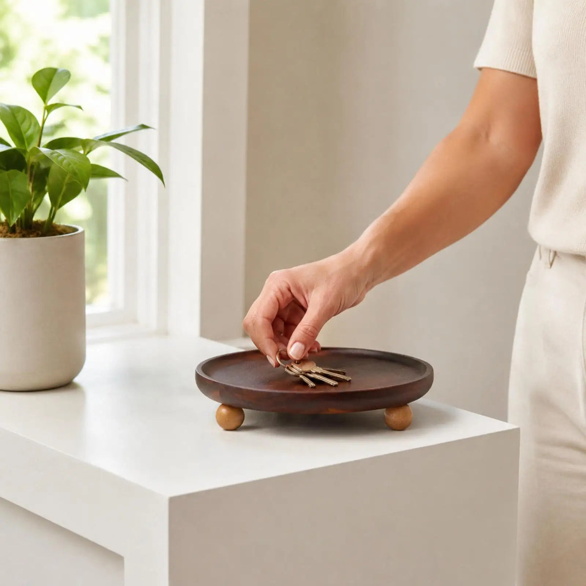 Wooden Pedestal Riser Tray – Decorative Display Stand Decorative Display Tray SPOT