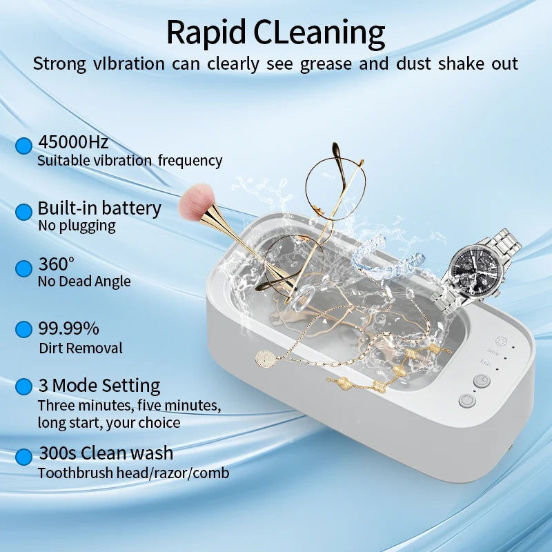 USB Rechargeable Ultrasonic Cleaner – Glasses, Jewelry & Watch Ultrasonic Cleaner SPOT