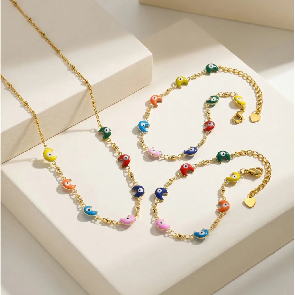 Turkish Evil Eye Anklet – Gold Plated Stainless Steel Women Gold Anklet SPOT
