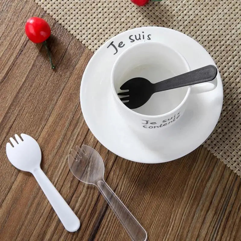 100-Pack Individually Wrapped BPA-Free Plastic Spoons – Party Disposable Cutlery SPOT
