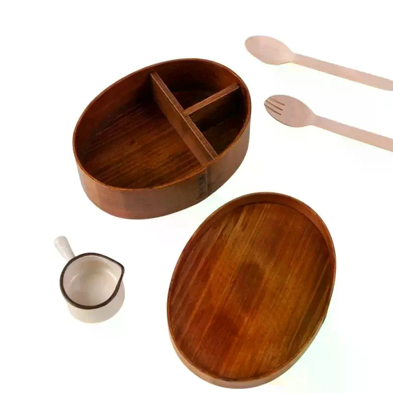 Japanese Natural Wooden Bento Box – Kids School Lunch Wooden Bento Box SPOT