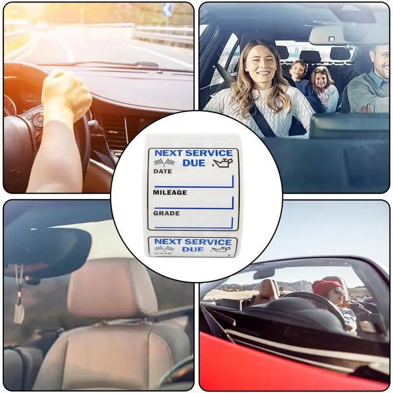 Car Service Reminder Stickers – 250-Sheet Oil Change Roll 2×2 In Car Maintenance Stickers SPOT