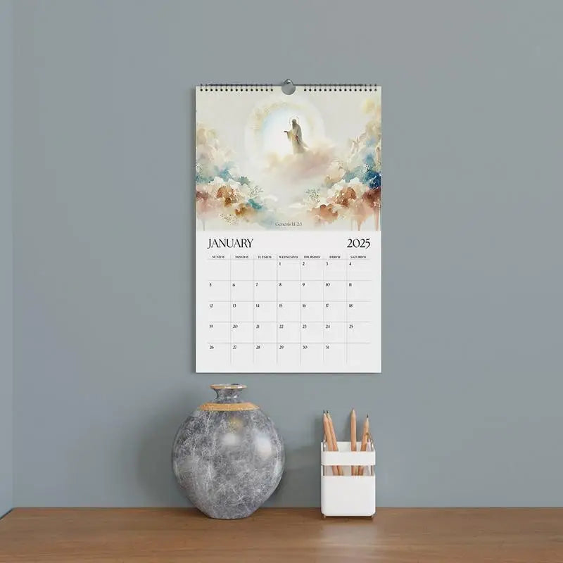 2025 Christian Bible Stories Monthly Wall Calendar | Home Decor Wall Calendar SPOT
