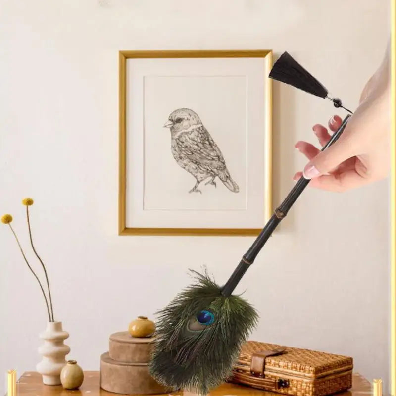 Peacock Feather Duster – Anti-Static Home & Office Dusting Tool Feather Duster SPOT