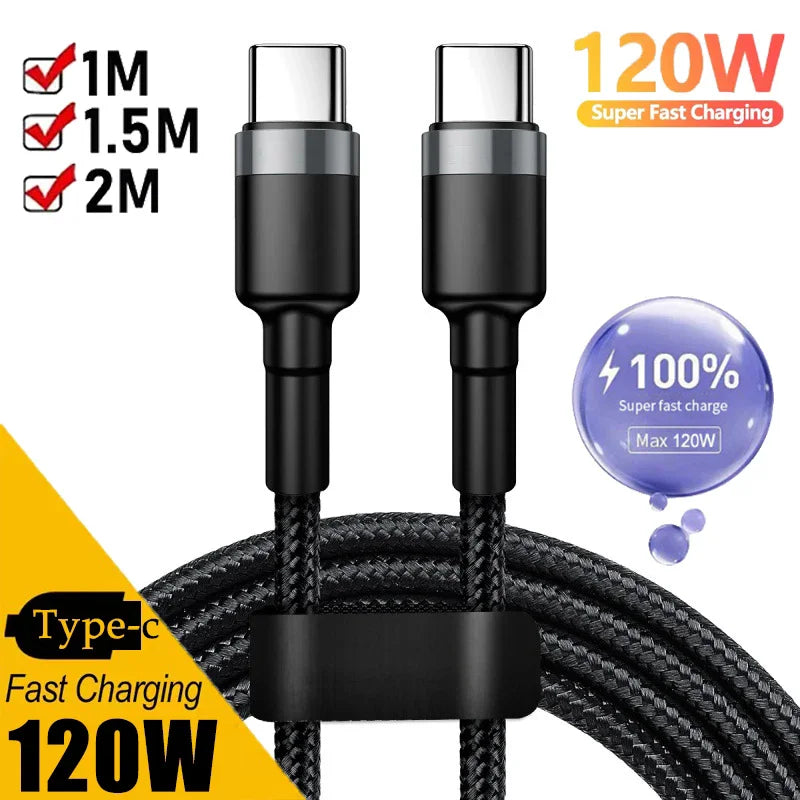120W USB-C to USB-C Fast Charging Cable – 6A PD Quick Charge USB-C Charging Cable SPOT